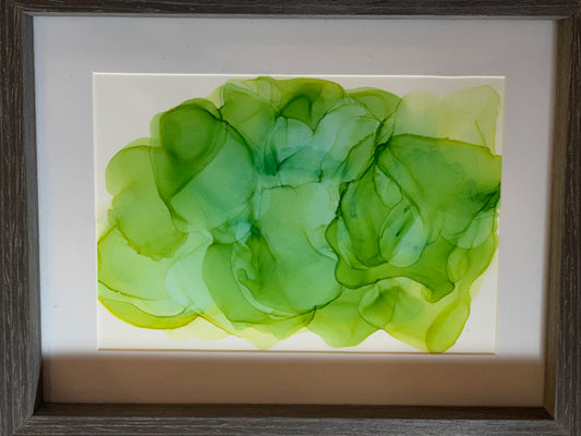 Summer Green - Alcohol Ink Art on Yupo paper