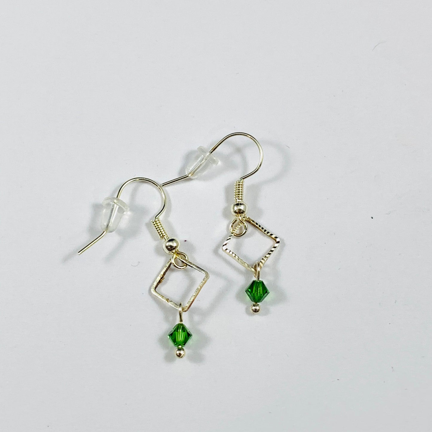 Silver and Crystal Drop Earrings.